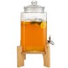 Beverage Server, 1.5 Gallon Capacity, Glass Drink Holder with Base, Durable Stainless Steel Tap, Suitable for Iced Tea, Lemonade, Water