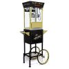 12oz Popcorn Machine Cart, Popcorn Cart with Wheels, Vintage Popcorn Machine with Stainless Steel Kettle