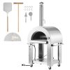Dual Fuel Pizza Oven Outdoor, 26 in Portable Pizza Oven, Pellet & Gas Powered Outdoor Pizza-Maker with Thickened Cordierite Pizza-Stone
