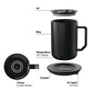 12oz. Stainless Steel Self Heating Coffee Mug with Lid, 3.5" x 3.5" x 5"