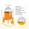 Beverage Server, 1.5 Gallon Capacity, Glass Drink Holder with Base, Durable Stainless Steel Tap, Suitable for Iced Tea, Lemonade, Water