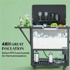 Outdoor refrigerated truck, terrace rolling freezer, black