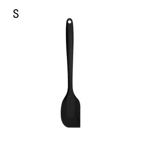 1pc All-in-one High-quality Silicone Scraper Baking Tool; Heat-resistant Silicone Scraper; Cream Cake Spatula; Baking Shovel Knife 8.27inch/11.02inch (Color: black, size: small)