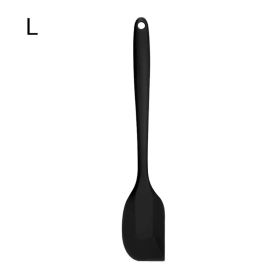 1pc All-in-one High-quality Silicone Scraper Baking Tool; Heat-resistant Silicone Scraper; Cream Cake Spatula; Baking Shovel Knife 8.27inch/11.02inch (Color: black, size: large)