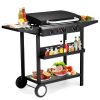 3-Burner Flat Top Gas Griddle Cooking Station with Ceramic Coated Cast Iron Pan, 30