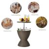 Patio Cooler Bar Table With Height-Adjustable