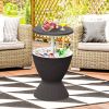 Patio Cooler Bar Table With Height-Adjustable